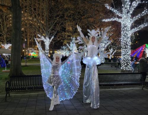 Snowflake Stilt Walker Boston