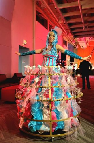 Cotton candy champagne skirt performer