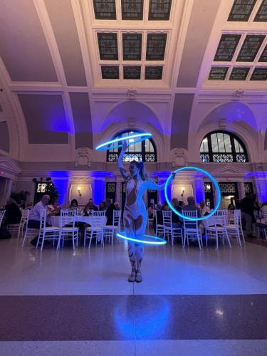 LED hooper performs for event