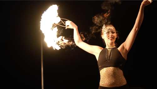 Masquerade fire performer