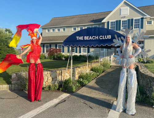 Fire and ice stilt walkers