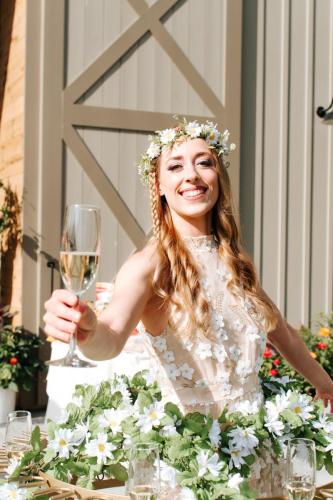 Floral champagne skirt