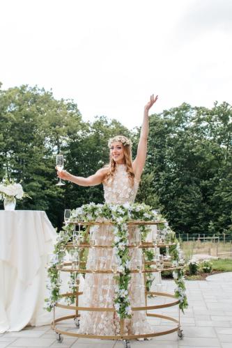 Floral champagne skirt